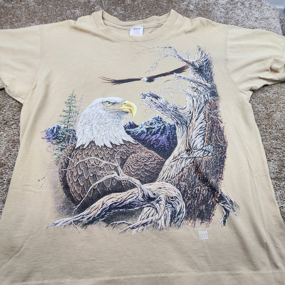 Vintage Stand Out Designs Bald Eagle Graphic Print XL T-Shirt